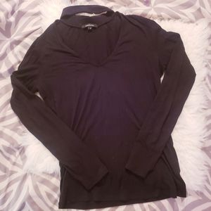Black collar neck long sleeve